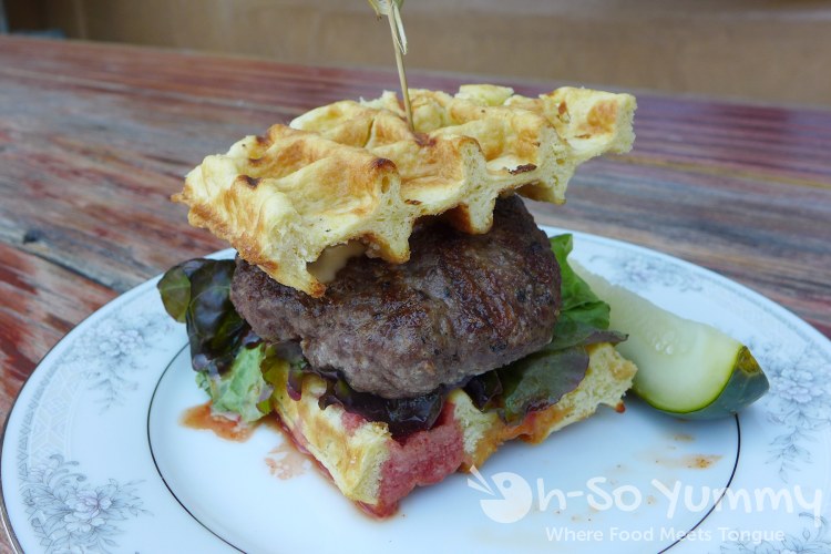 waffle burger at Brabant during San Diego Burger Week waffle burger at Brabant during San Diego Burger Week