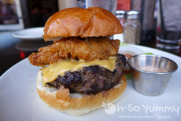 cluckmoo burger at Henry's Pub during San Diego Burger Week cluckmoo burger at Henry's Pub during San Diego Burger Week