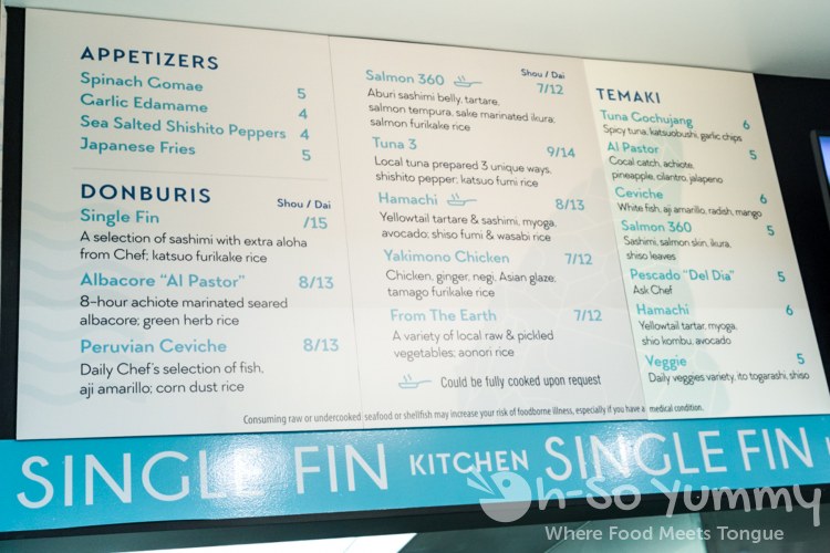 menu at Single Fin Kitchen inside Atlas Market in Poway menu at Single Fin Kitchen inside Atlas Market in Poway