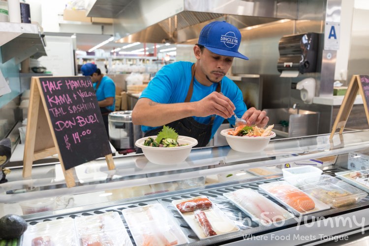 fresh doburi and temaki at Single Fin Kitchen inside Atlas Market in Poway fresh doburi and temaki at Single Fin Kitchen inside Atlas Market in Poway