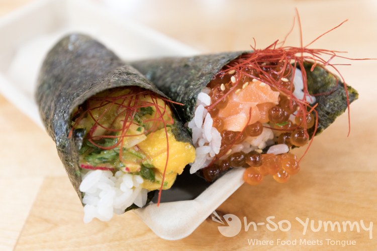 Ceviche and Salmon Temaki at Single Fin Kitchen inside Atlas Market in Poway Ceviche and Salmon Temaki at Single Fin Kitchen inside Atlas Market in Poway