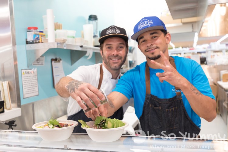 Chef Quindere and Joshua at Single Fin Kitchen inside Atlas Market in Poway Chef Quindere and Joshua at Single Fin Kitchen inside Atlas Market in Poway