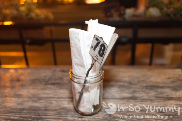 table numbers at Soda and Swine in San Diego table numbers at Soda and Swine in San Diego