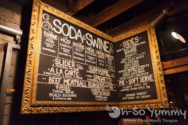 menu at Soda and Swine in San Diego menu at Soda and Swine in San Diego