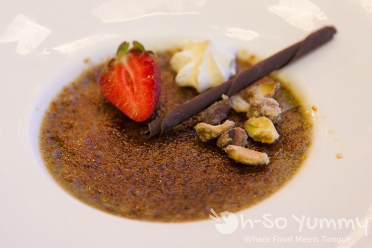 Pistachio Cream Brulee at Solare Ristorante Pistachio Cream Brulee at Solare Ristorante