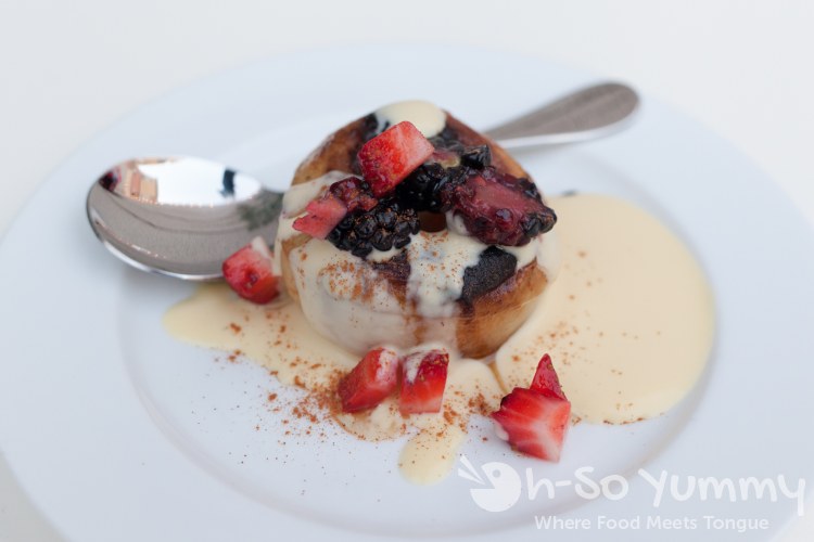 donut peach topped with strawberries and blackberries donut peach topped with strawberries and blackberries