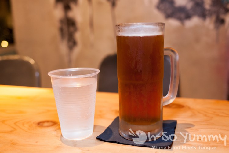 Water and a happy hour beer at Spitz Water and a happy hour beer at Spitz