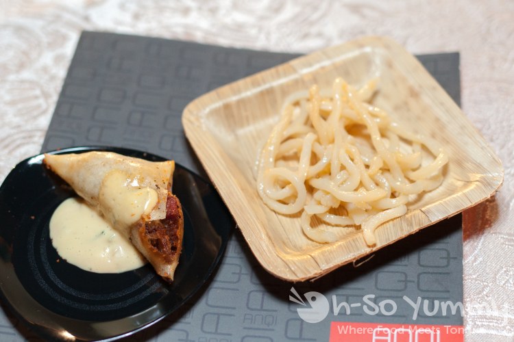 anqi braised ribs wonton and garilc noodles at food jazz and wine event anqi braised ribs wonton and garilc noodles at food jazz and wine event