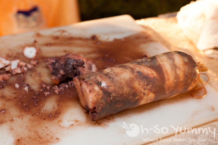 Octopus Sopressata (salami) at food jazz and wine event Octopus Sopressata (salami) at food jazz and wine event