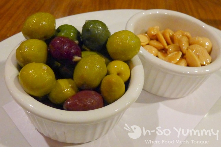 Olives and Marcona Almonds at Starlite in San Diego Olives and Marcona Almonds at Starlite in San Diego