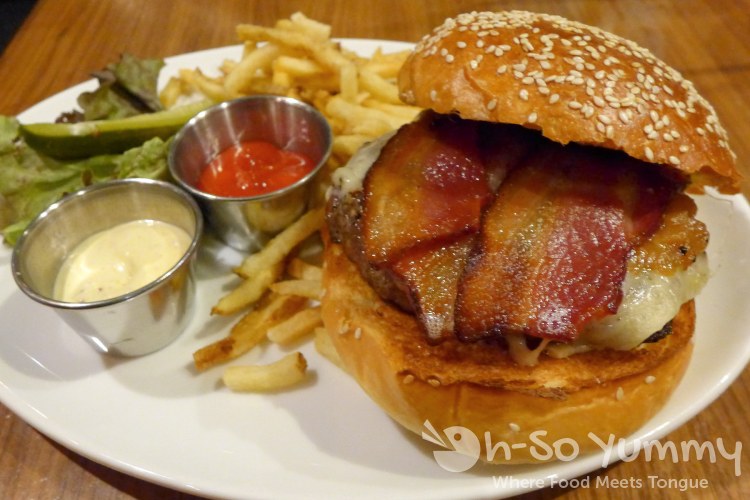 The Burger with extra bacon at Starlite in San Diego The Burger with extra bacon at Starlite in San Diego