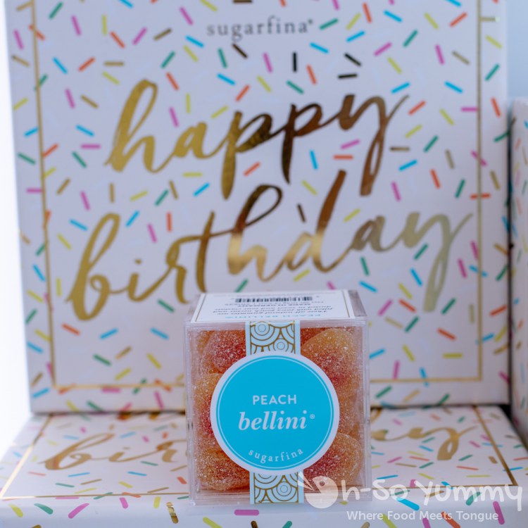 Sugarfina peach bellini candy cube birthday freebie Sugarfina peach bellini candy cube birthday freebie