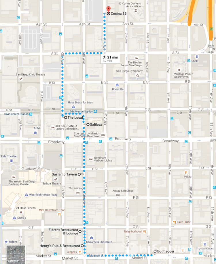 San Diego CityBeat Taco Mania 2015 downtown taco crawl map San Diego CityBeat Taco Mania 2015 downtown taco crawl map