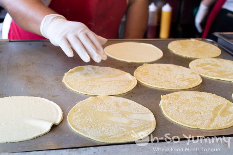 fresh made corn tortillas at The Taco Stand in North Park of San Diego fresh made corn tortillas at The Taco Stand in North Park of San Diego
