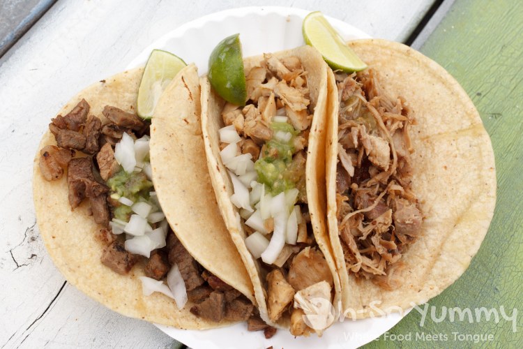 three tacos at Tacos and Tequila Festival three tacos at Tacos and Tequila Festival