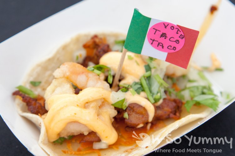 Taco Taco Poway camaron puerquito taco at Tacotopia at the Track Taco Taco Poway camaron puerquito taco at Tacotopia at the Track