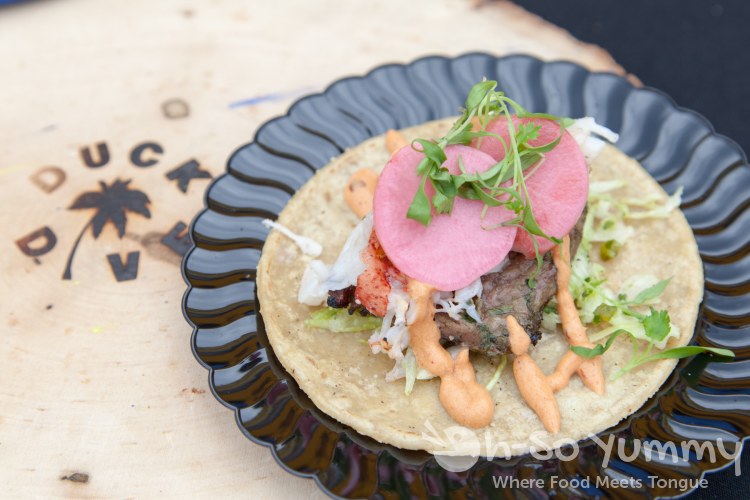 Duck Dive surf and turf taco at Tacotopia at the Track Duck Dive surf and turf taco at Tacotopia at the Track
