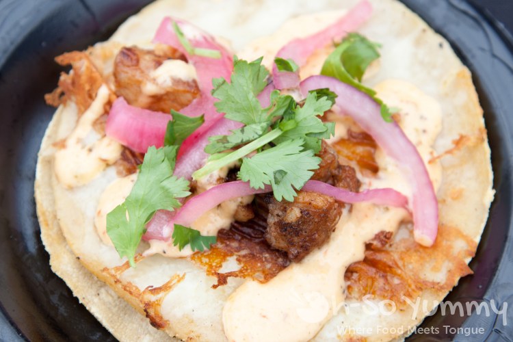 Razzy Ruca's beer belly taco at Tacotopia at the Track Razzy Ruca's beer belly taco at Tacotopia at the Track