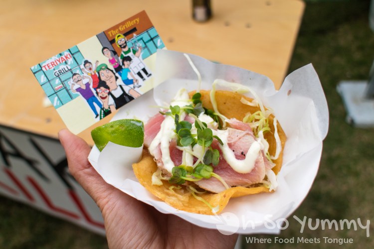 Ahi taco from Teriyaki Grill during Tacotopia in Golden Hill Park San Diego Ahi taco from Teriyaki Grill during Tacotopia in Golden Hill Park San Diego