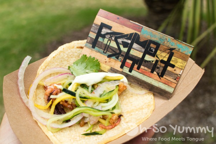 fish zucchini taco Fish Pit during Tacotopia in Golden Hill Park San Diego fish zucchini taco Fish Pit during Tacotopia in Golden Hill Park San Diego