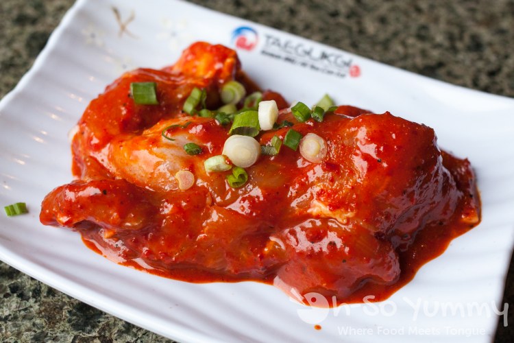 spicy chicken at Taegukgi Korean BBQ spicy chicken at Taegukgi Korean BBQ
