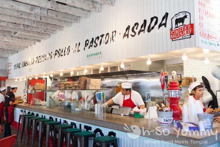 open kitchen at The Taco Stand in Encinitas open kitchen at The Taco Stand in Encinitas