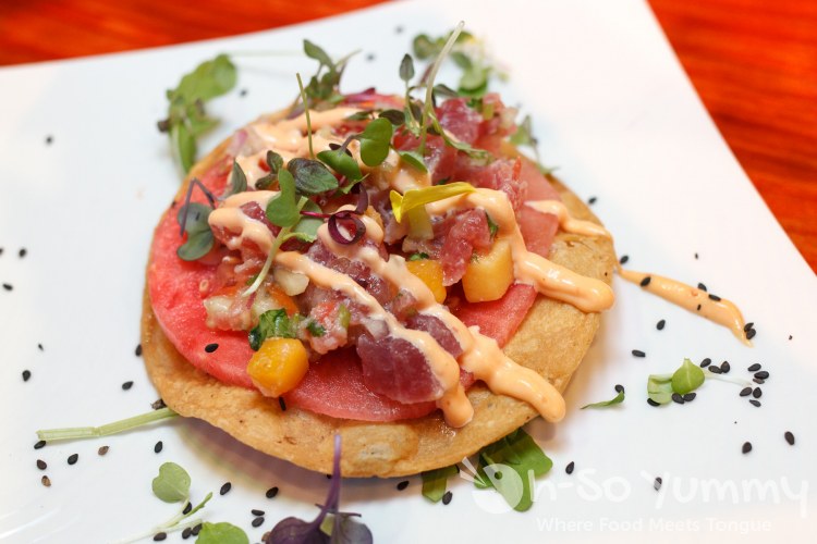 Sandia ahi tostada at Tostadas North Park Sandia ahi tostada at Tostadas North Park