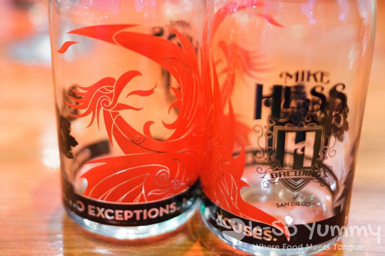 Mike Hess Brewing logo glass Mike Hess Brewing logo glass