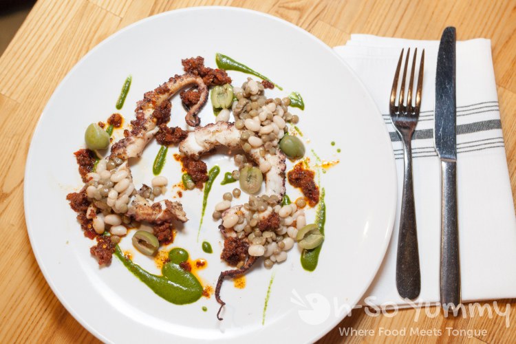 Wood Grilled Octopus at Trust restaurant in San Diego Wood Grilled Octopus at Trust restaurant in San Diego