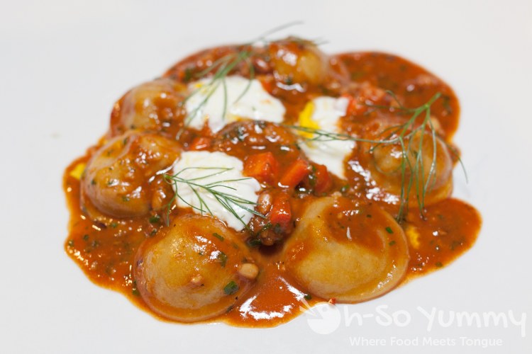 Braised Oxtail Raviolini at Trust restaurant in San Diego Braised Oxtail Raviolini at Trust restaurant in San Diego
