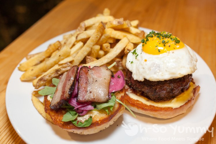 Wood Grilled Burger at Trust restaurant in San Diego Wood Grilled Burger at Trust restaurant in San Diego