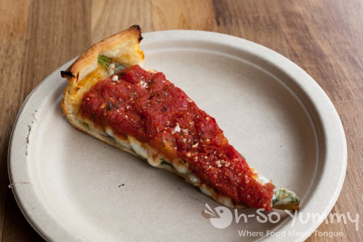 spinach and mushroom pizza from berkeley pizza during tuesday taste of north park 2015 spinach and mushroom pizza from berkeley pizza during tuesday taste of north park 2015