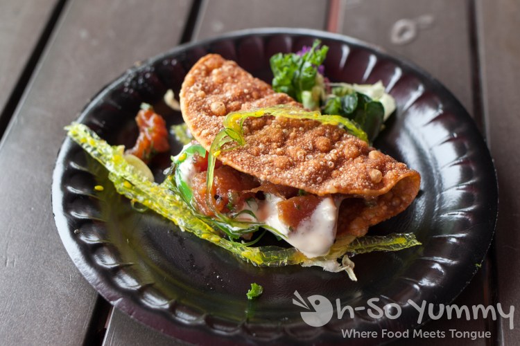 ahi poke taco from west coast tavern during tuesday taste of north park 2015 ahi poke taco from west coast tavern during tuesday taste of north park 2015