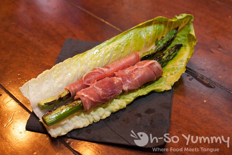 prosciutto wrapped asparagus at Union Kitchen and Tap in San Diego prosciutto wrapped asparagus at Union Kitchen and Tap in San Diego