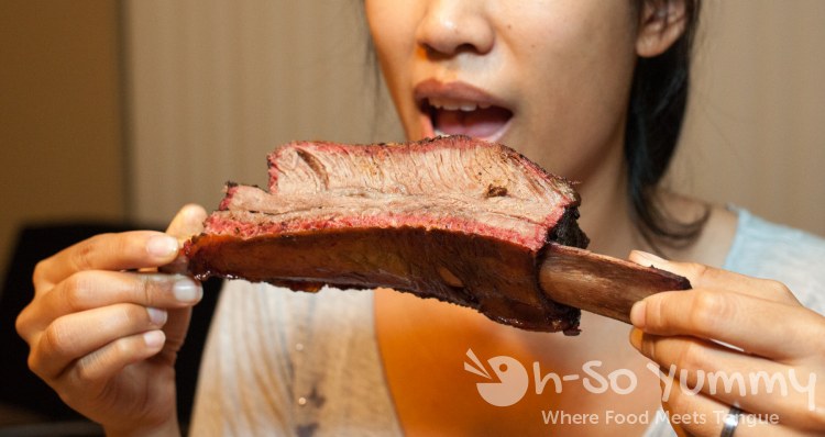 Lynn eating Beef Ribs Lynn eating Beef Ribs