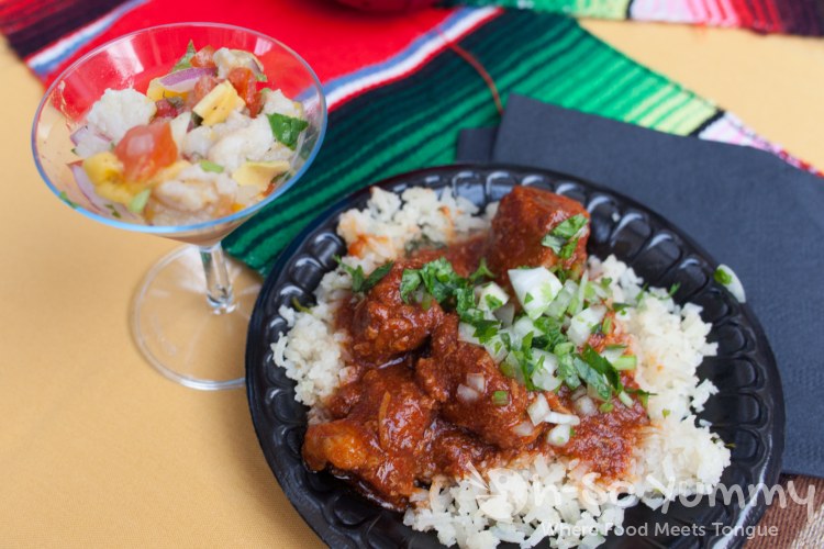 Taste of Old Town 2014 - mango sea bass ceviche and chile colorado at Barra Barra Saloon Taste of Old Town 2014 - mango sea bass ceviche and chile colorado at Barra Barra Saloon