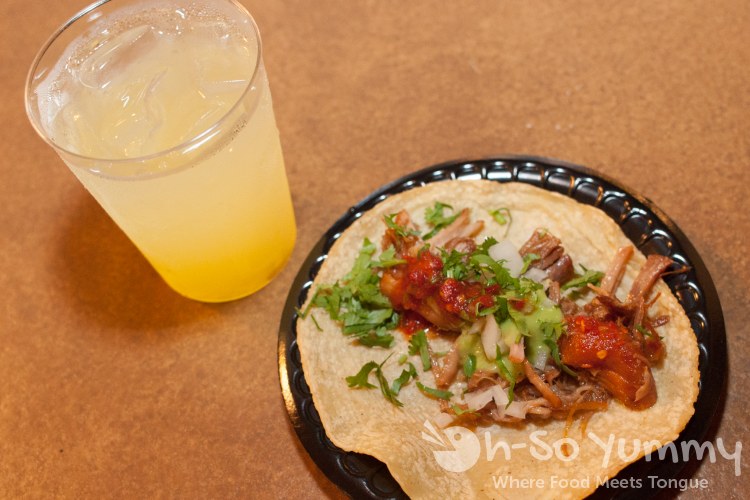 Taste of Old Town 2014 - carnitas taco and margarita at Cafe Coyote Taste of Old Town 2014 - carnitas taco and margarita at Cafe Coyote