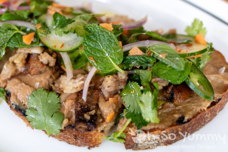 Duck Liver Bahn Mi Crostani at Gravity Heights in San Diego Duck Liver Bahn Mi Crostani at Gravity Heights in San Diego