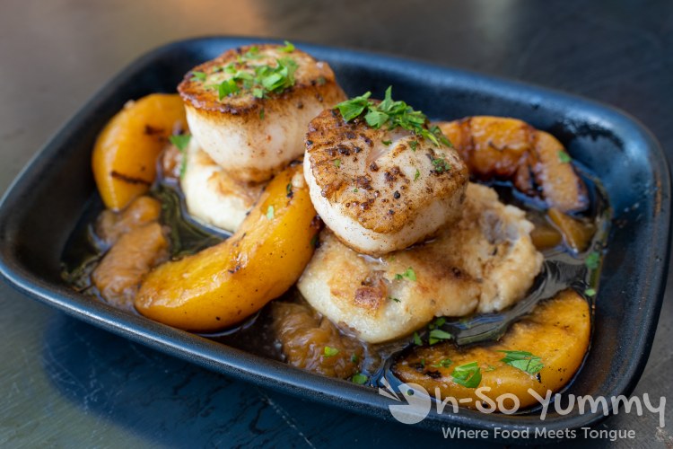 Peaches and Scallops at Louisiana Purchase in San Diego Peaches and Scallops at Louisiana Purchase in San Diego