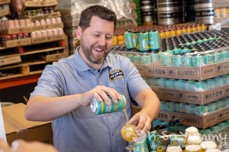 pouring a beer at Mason Aleworks in North City San Marcos pouring a beer at Mason Aleworks in North City San Marcos