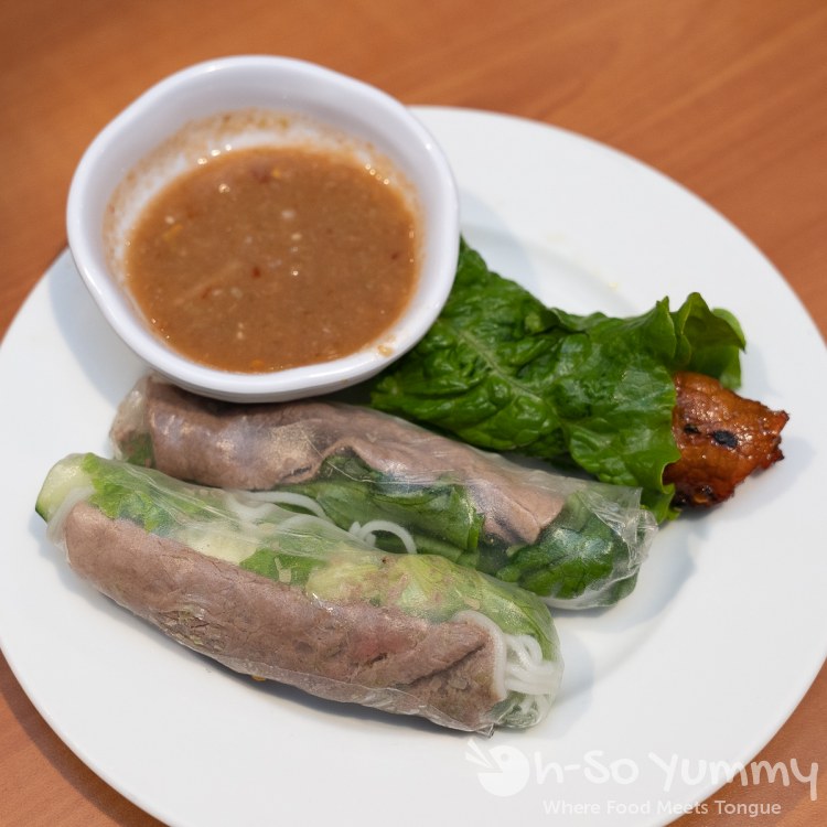 Spring rolls portion of Bo 7 Mon at Phuong Trang in San Diego Spring rolls portion of Bo 7 Mon at Phuong Trang in San Diego