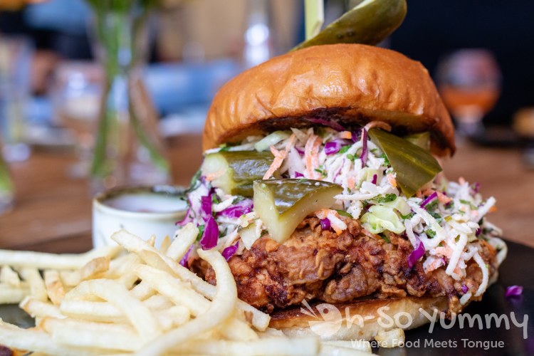 chicken burger at Prep Kitchen in North City San Marcos chicken burger at Prep Kitchen in North City San Marcos