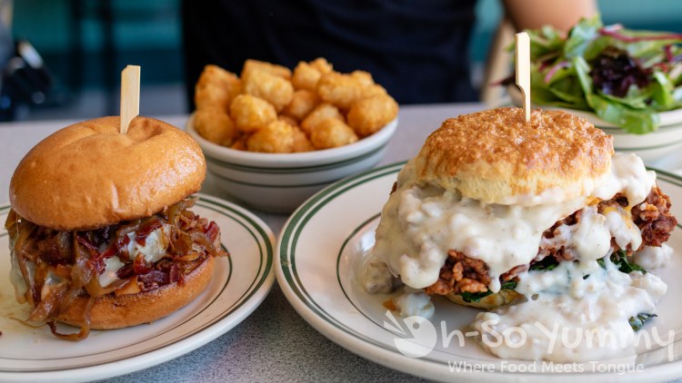 Burger size comparison at Royale Cocktails and Hamburgers Burger size comparison at Royale Cocktails and Hamburgers