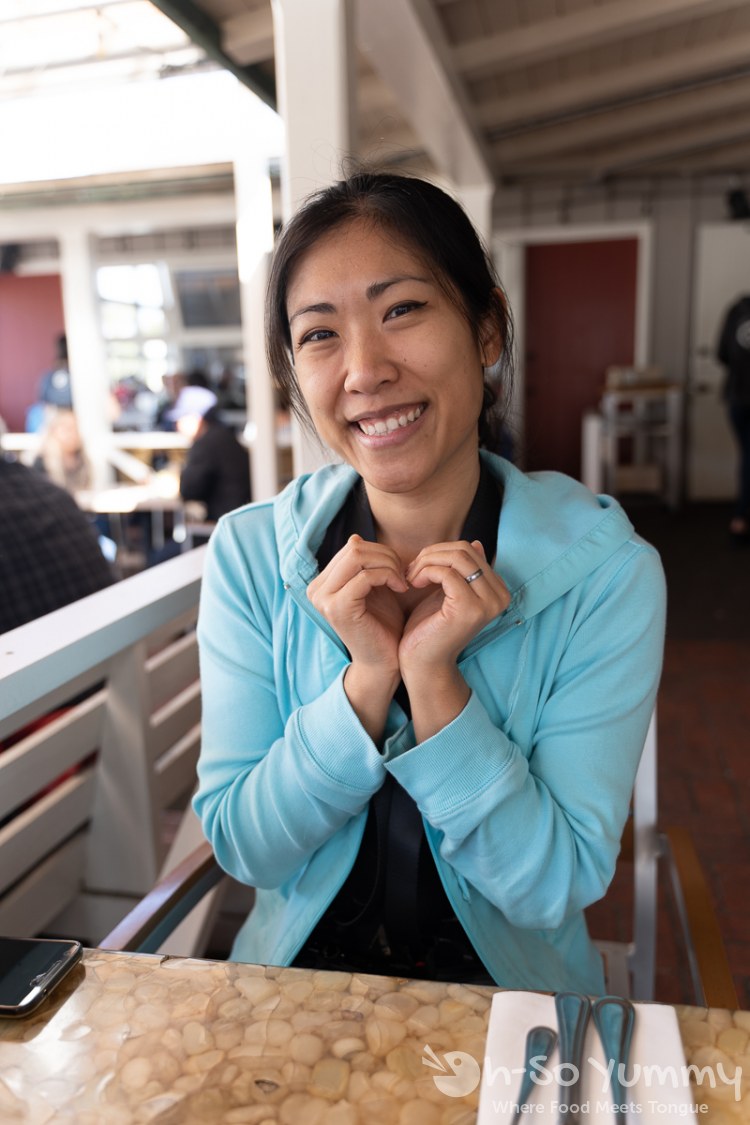 Valentines meal with a hand heart at Shorehouse Kitchen in La Jolla Valentines meal with a hand heart at Shorehouse Kitchen in La Jolla