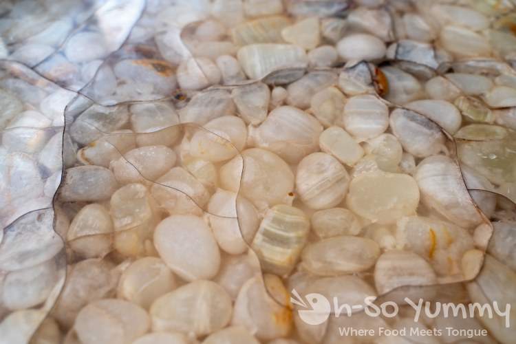 Pebble Table at Shorehouse Kitchen in La Jolla Pebble Table at Shorehouse Kitchen in La Jolla