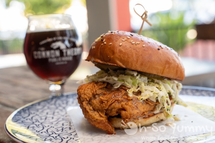 Szechuan Hot-fried Chicken Sandwich at Common Theory Szechuan Hot-fried Chicken Sandwich at Common Theory