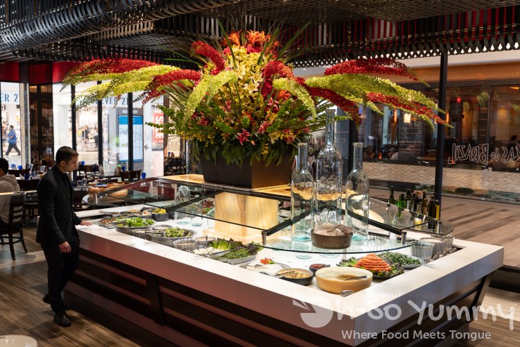 the salad bar at Texas de Brazil churrascaria in The Shoppes at Carlsbad the salad bar at Texas de Brazil churrascaria in The Shoppes at Carlsbad