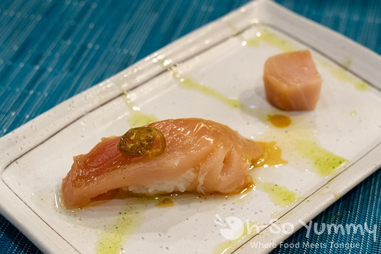 Canadian Albacore course during omakase at Too Sushi Project Canadian Albacore course during omakase at Too Sushi Project