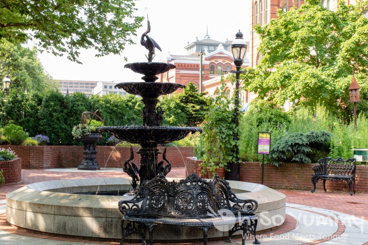 fountain inside the National Mall and Memorial in Washington DC fountain inside the National Mall and Memorial in Washington DC