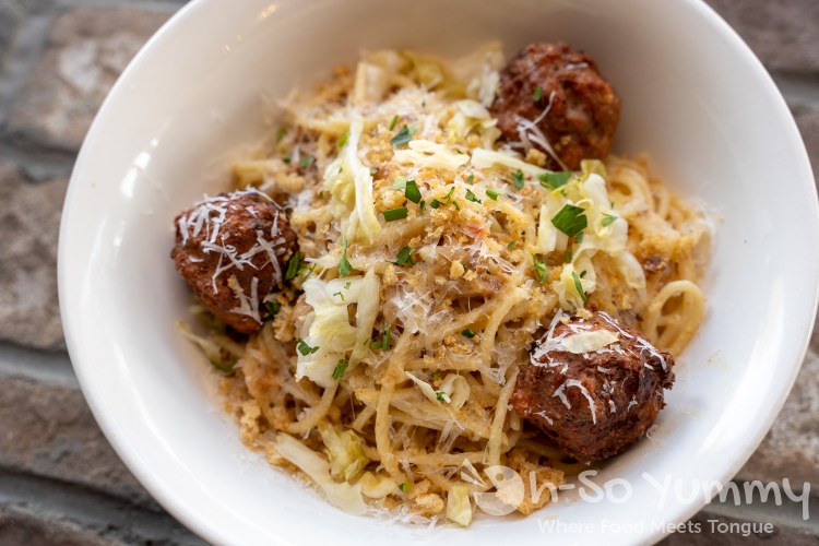 XO Spaghetti Pork and Shrimp Meatballs at Common Theory XO Spaghetti Pork and Shrimp Meatballs at Common Theory